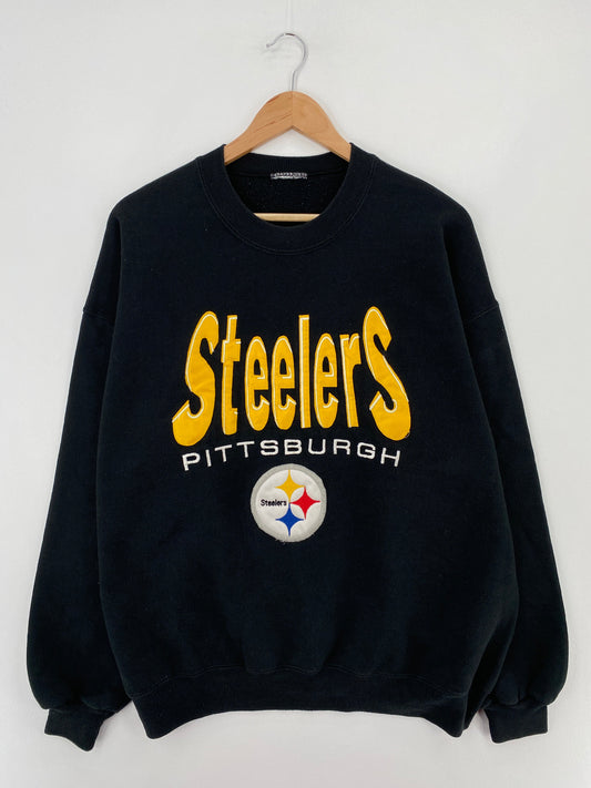90’s PITTSBURGH STEELERS (No tag) Approx. Size XL Vintage NFL Sweat-shirt / F7287S