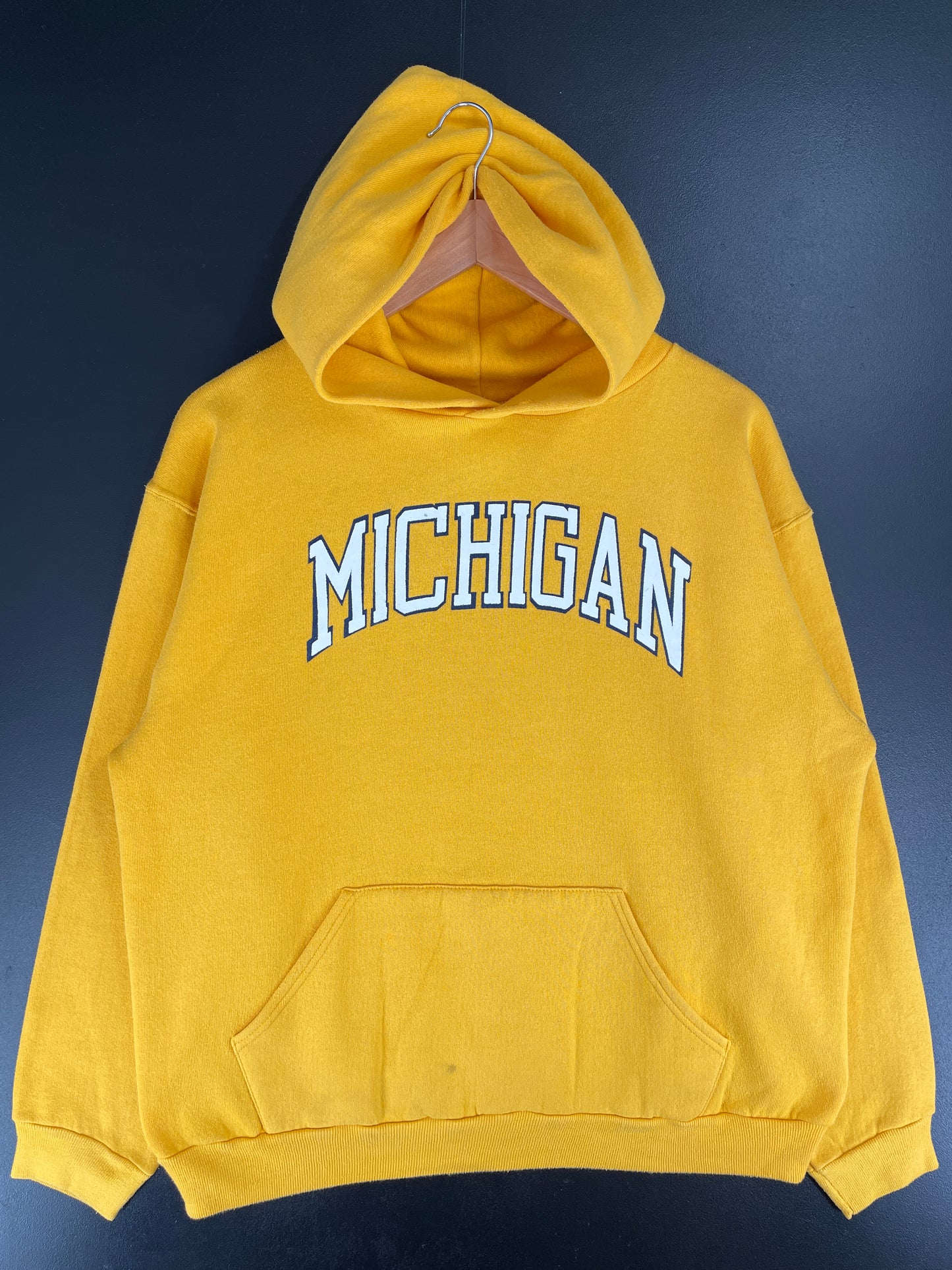 90's RUSSELL x MICHIGAN Size L Vintage College Hoodie Sweat-Shirt / E7094S