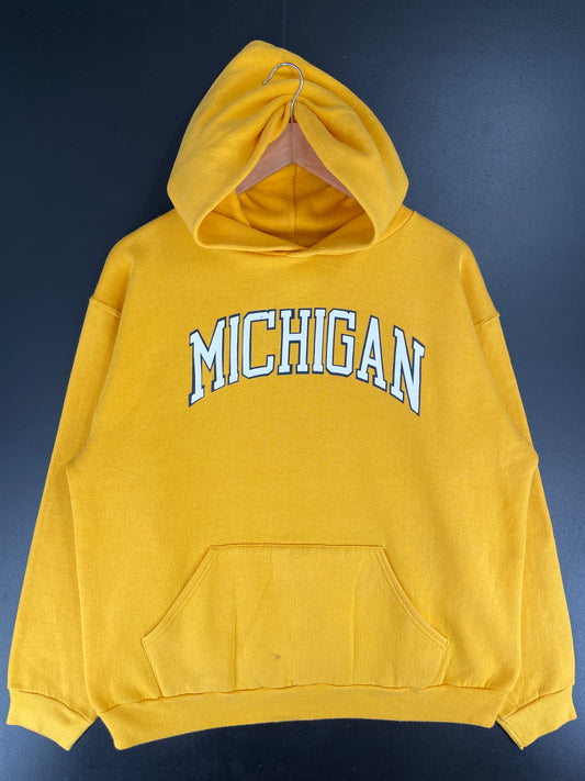 90's RUSSELL x MICHIGAN Size L Vintage College Hoodie Sweat-Shirt / E7094S