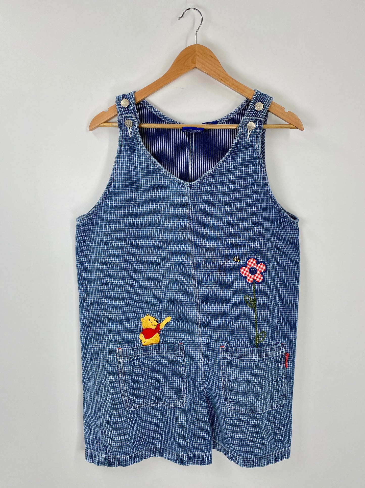 00' DISNEY WINNIE THE POOH Size Women's S Denim Overall / E8769P