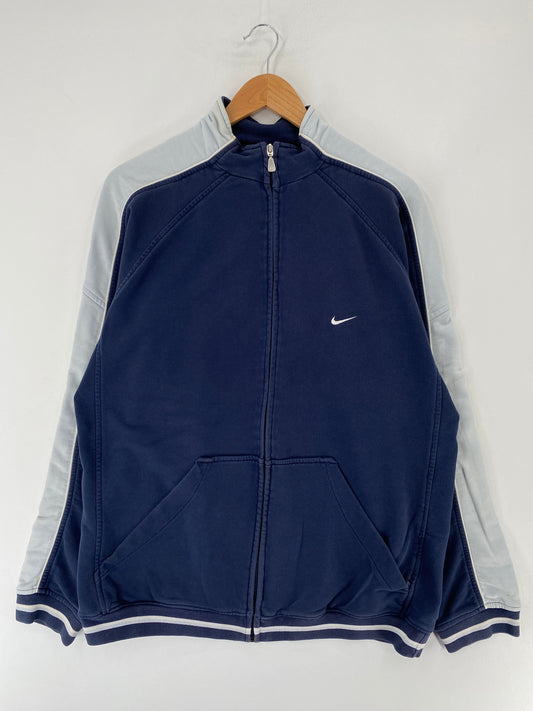 00' NIKE MINI SWOOSH Size L Vintage Zip Up Sweat-Shirt / E8909S
