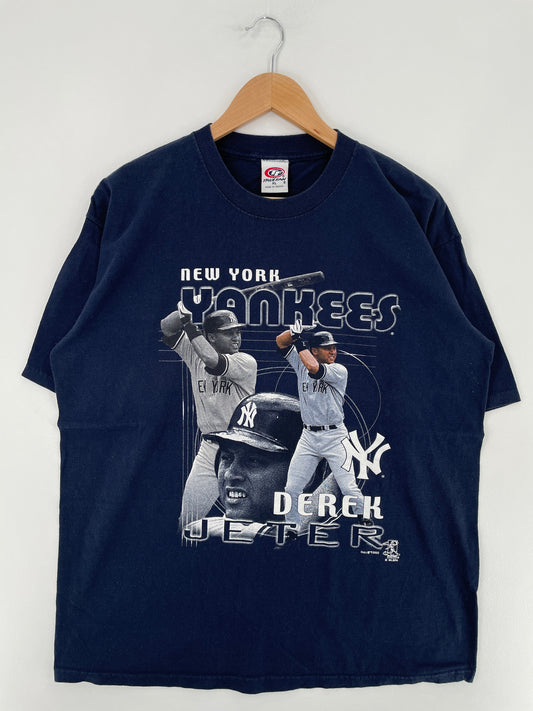 2002 NEW YORK YANKEES DEREK JETER Size XL Vintage MLB T-Shirt / F3275T