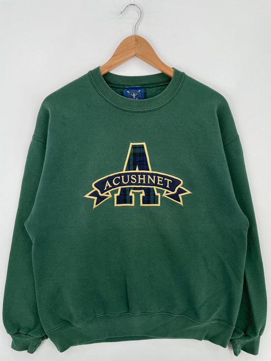 90's ACUSHNET Made in USA Size L Vintage College Sweat-shirt / F2496S