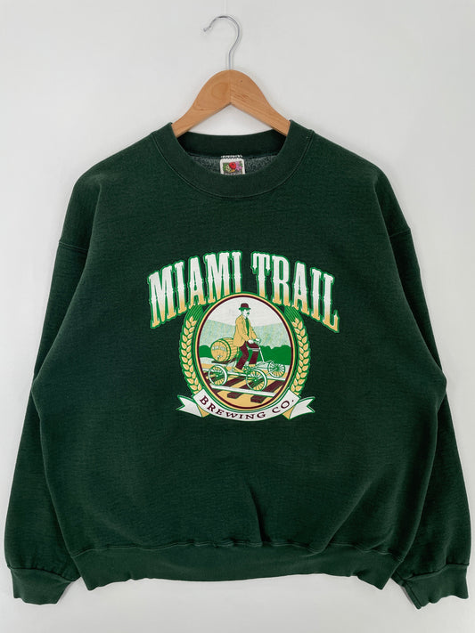 90's MIAMI TRAIL BREWING CO. Made in USA Size XL Vintage College Sweat-shirt / F8724S