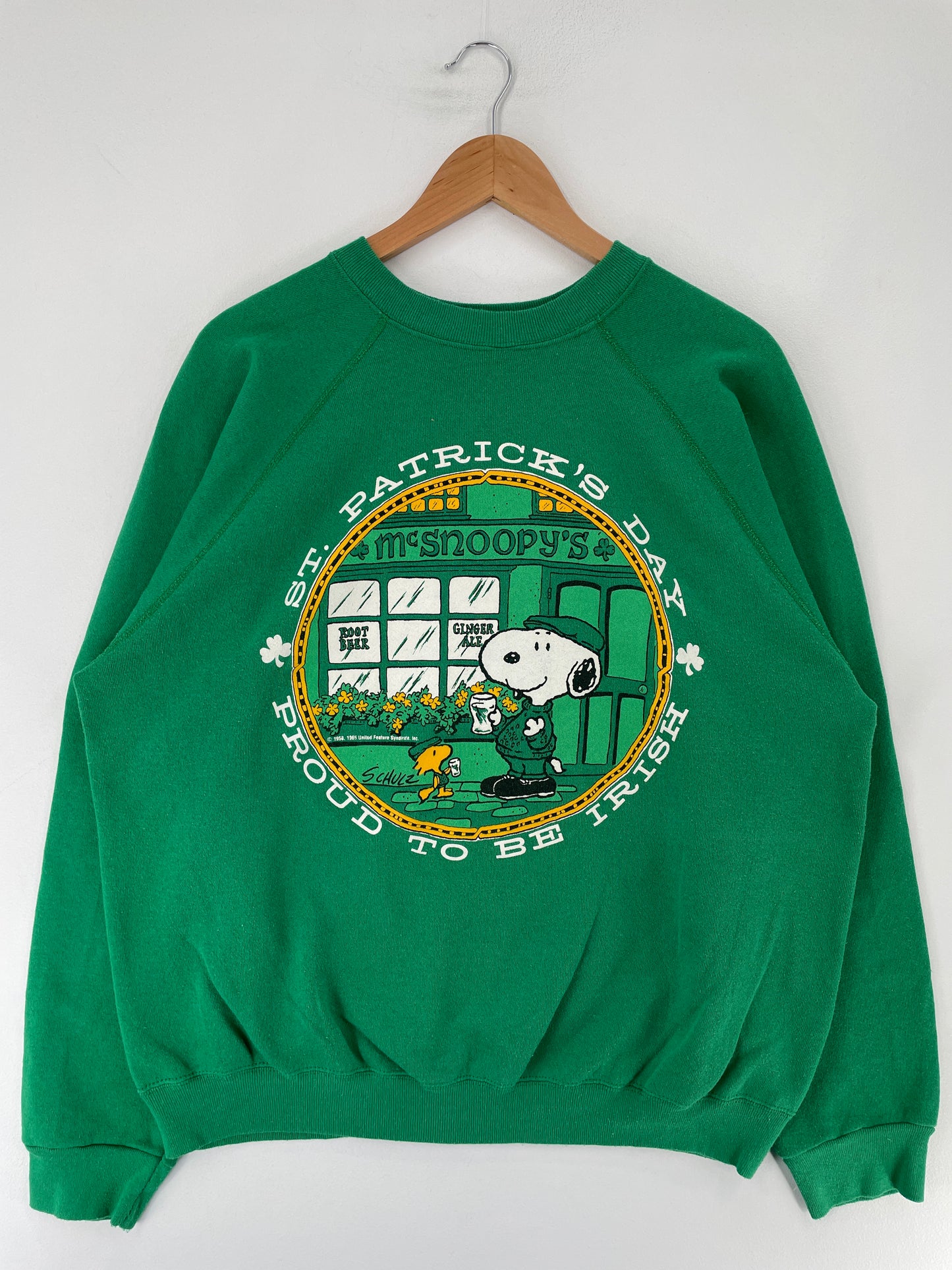80's SNOOPY ST. PATRICK'S Made in USA Size XL Vintage Sweat-shirt / F193S