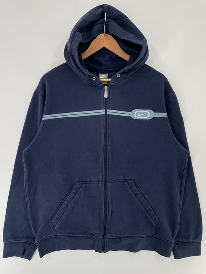 .00' NIKE Size L Vintage College Zip-up Hoodie Sweat-Shirt / E8037S