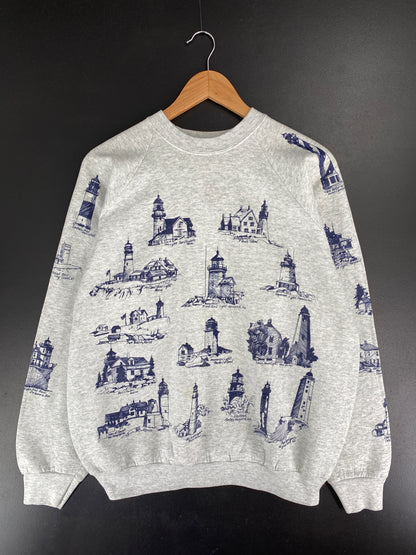 90's LIGHTHOUSE Made in USA Size XL Vintage Sweat-shirt / E7564S