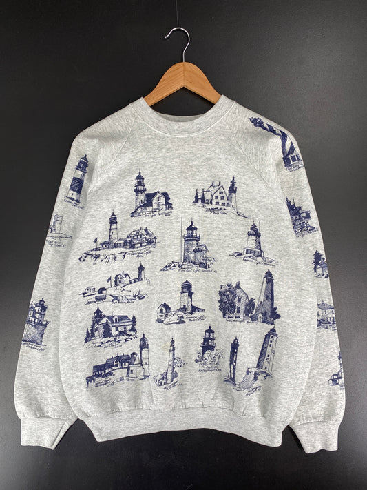 90's LIGHTHOUSE Made in USA Size XL Vintage Sweat-shirt / E7564S