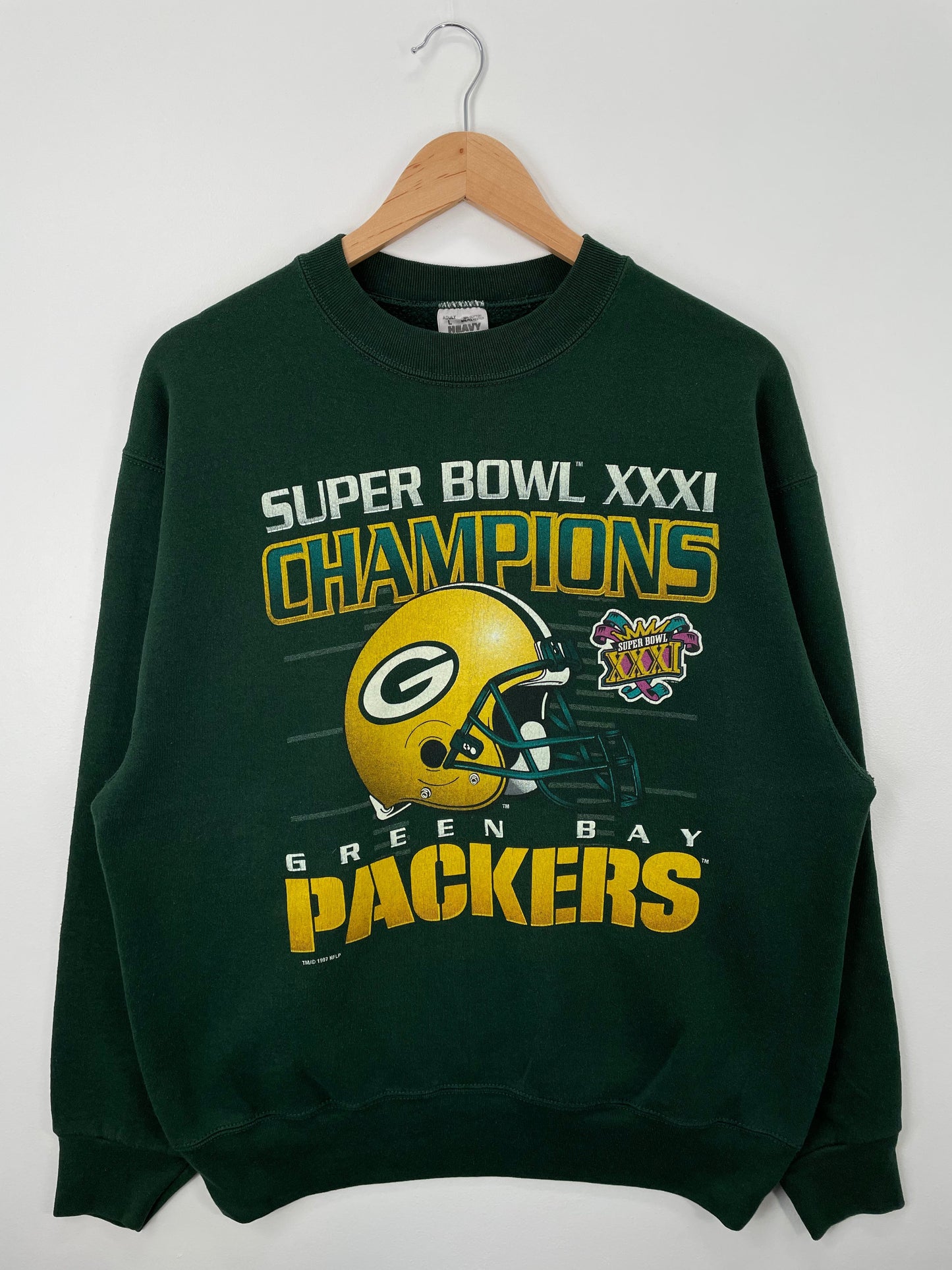 1997 GREEN BAY PACKERS Made in USA Size L Vintage NFL Sweat-shirt / F4176S