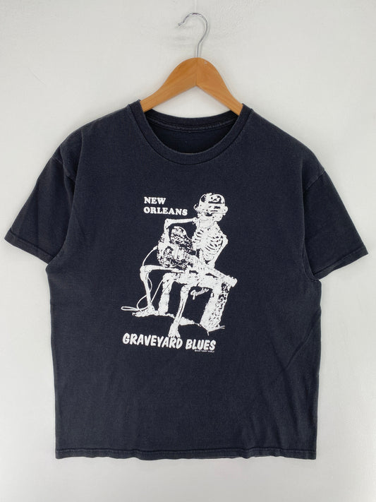 2000 NEW ORLEANS GRAVEYARD BLUES Size Approx. M Vintage T-Shirt  / E9809T