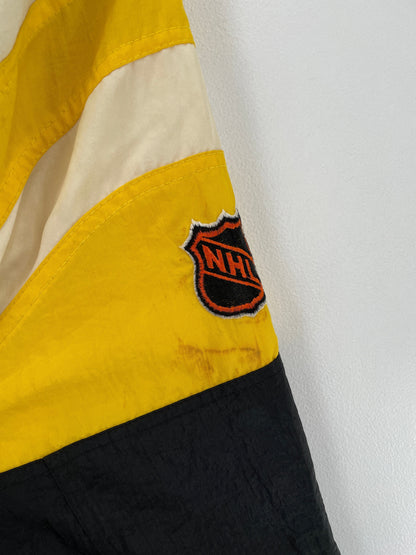 .90’s STARTER x BOSTON BRUINS Size L Vintage NHL Padded Nylon Jacket / F8796N