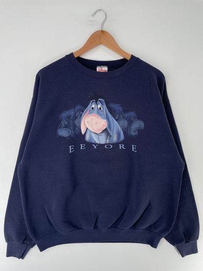 00' DISNEY EEYORE Made in USA Size L Vintage Sweat-shirt / E8408S