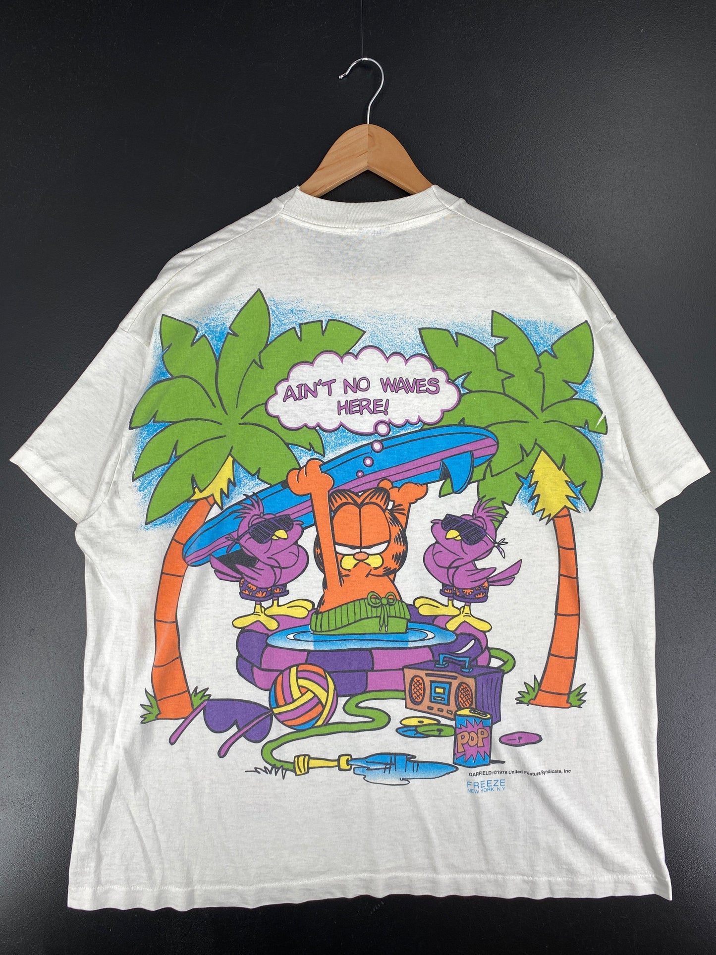 90’s GARFIELD Made in USA Size Approx.XL Vintage T-Shirts / E9787S