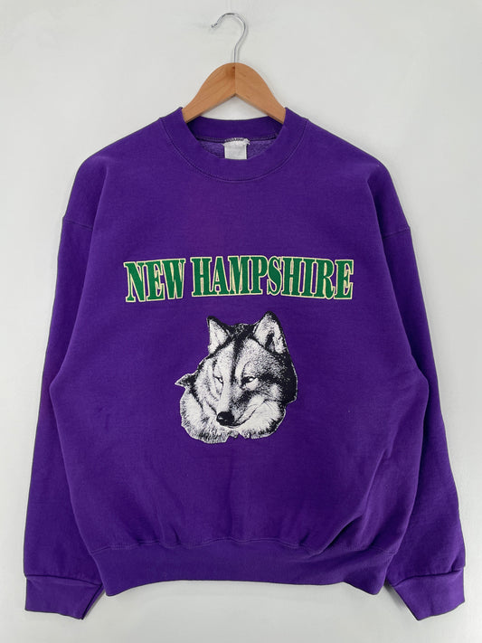 90’s NEW HAMPSHIRE Made in USA Size Approx.XL Animal Sweat-Shirt / G2900S