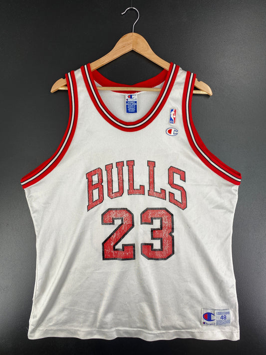 90’s CHAMPION x CHICAGO BULLS MICHAEL JORDAN Size 48 XL Vintage NBA Jersey / F459J