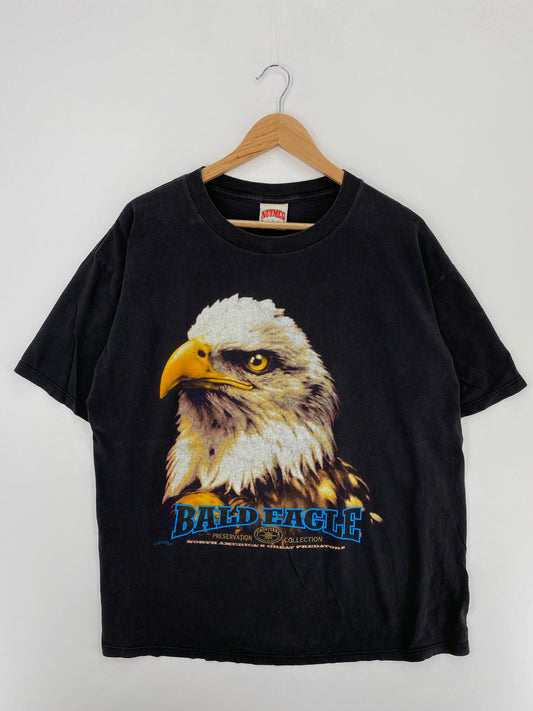 90's NUTMEG BALD EAGLE Made in USA Size XL Vintage T-Shirt / E9089T