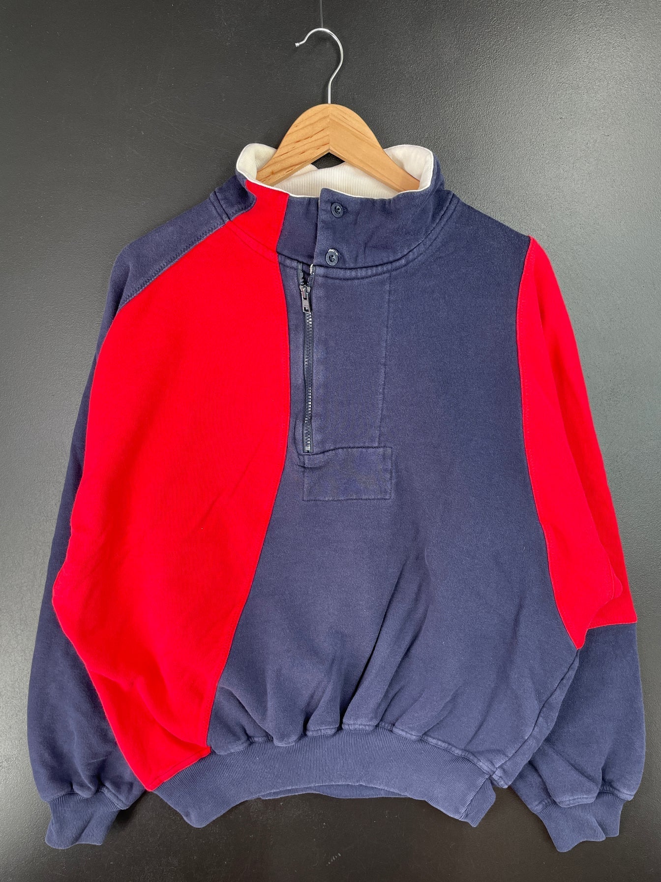 90’s NAUTICA Size L Hal-Zip-up Sweat-Shirt / G4341S