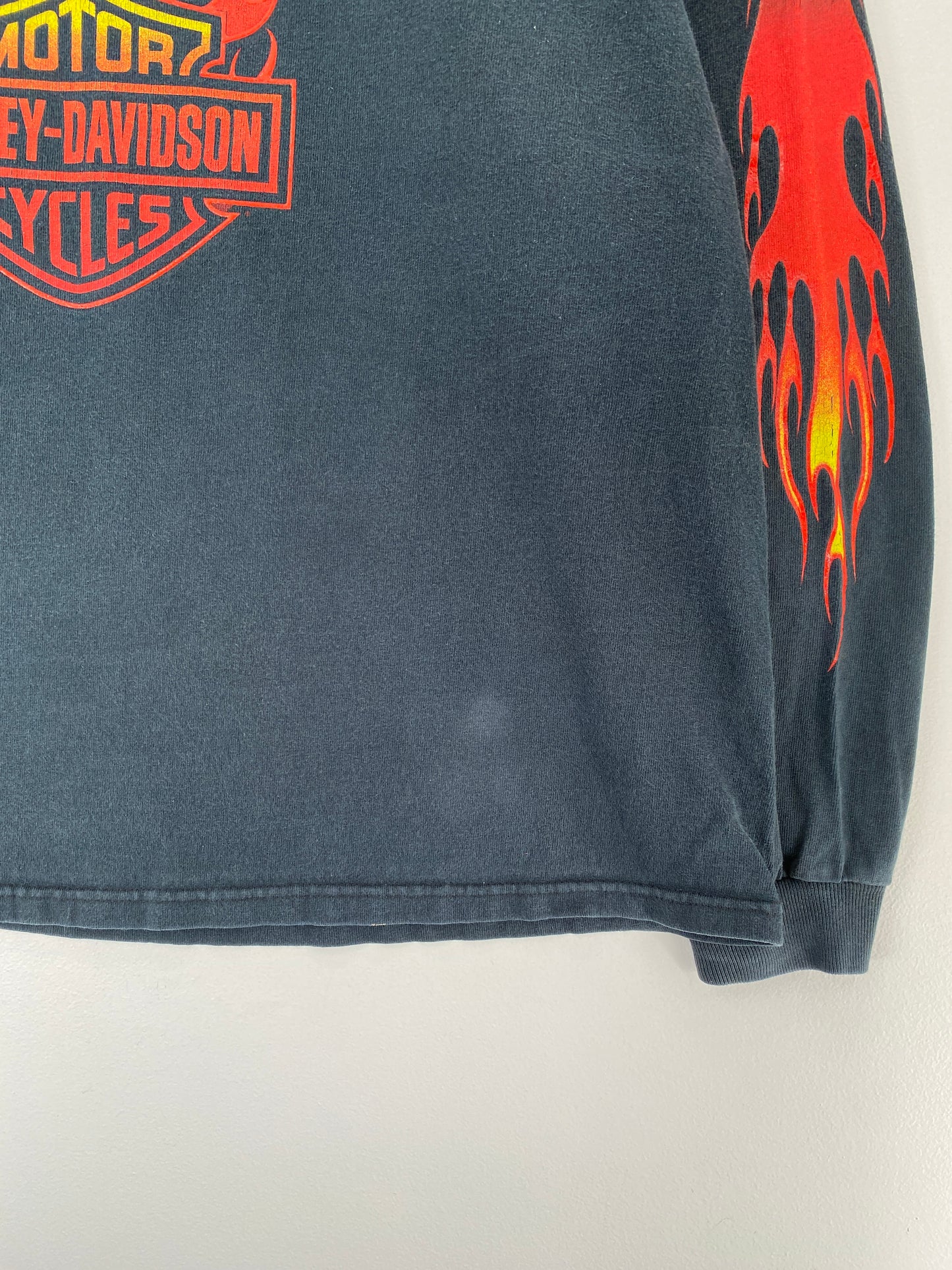 90's HARLEY DAVIDSON Size No Tag (Approx.XL) Vintage Long Sleeve T-Shirt / E8560T