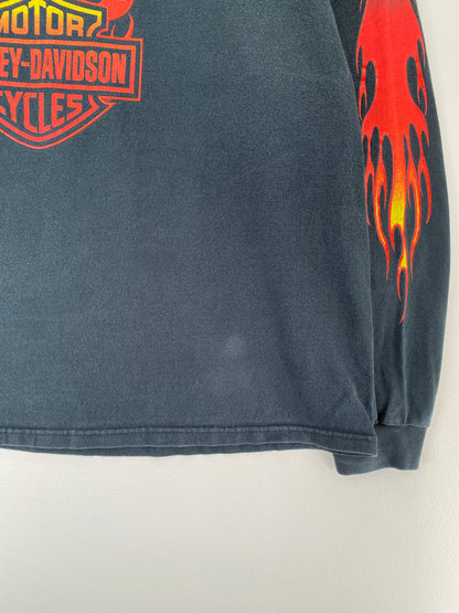 90's HARLEY DAVIDSON Size No Tag (Approx.XL) Vintage Long Sleeve T-Shirt / E8560T