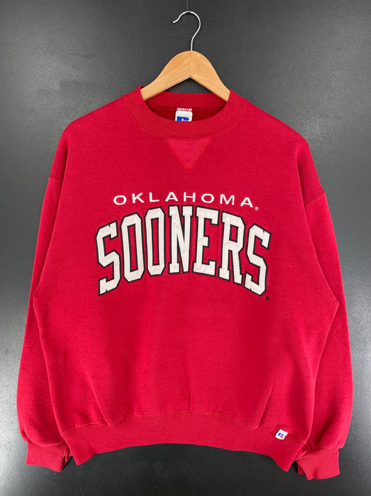 90's RUSSELL x OKLAHOMA SOONERS Made in USA Size L Vintage College Sweat-shirt / F53S