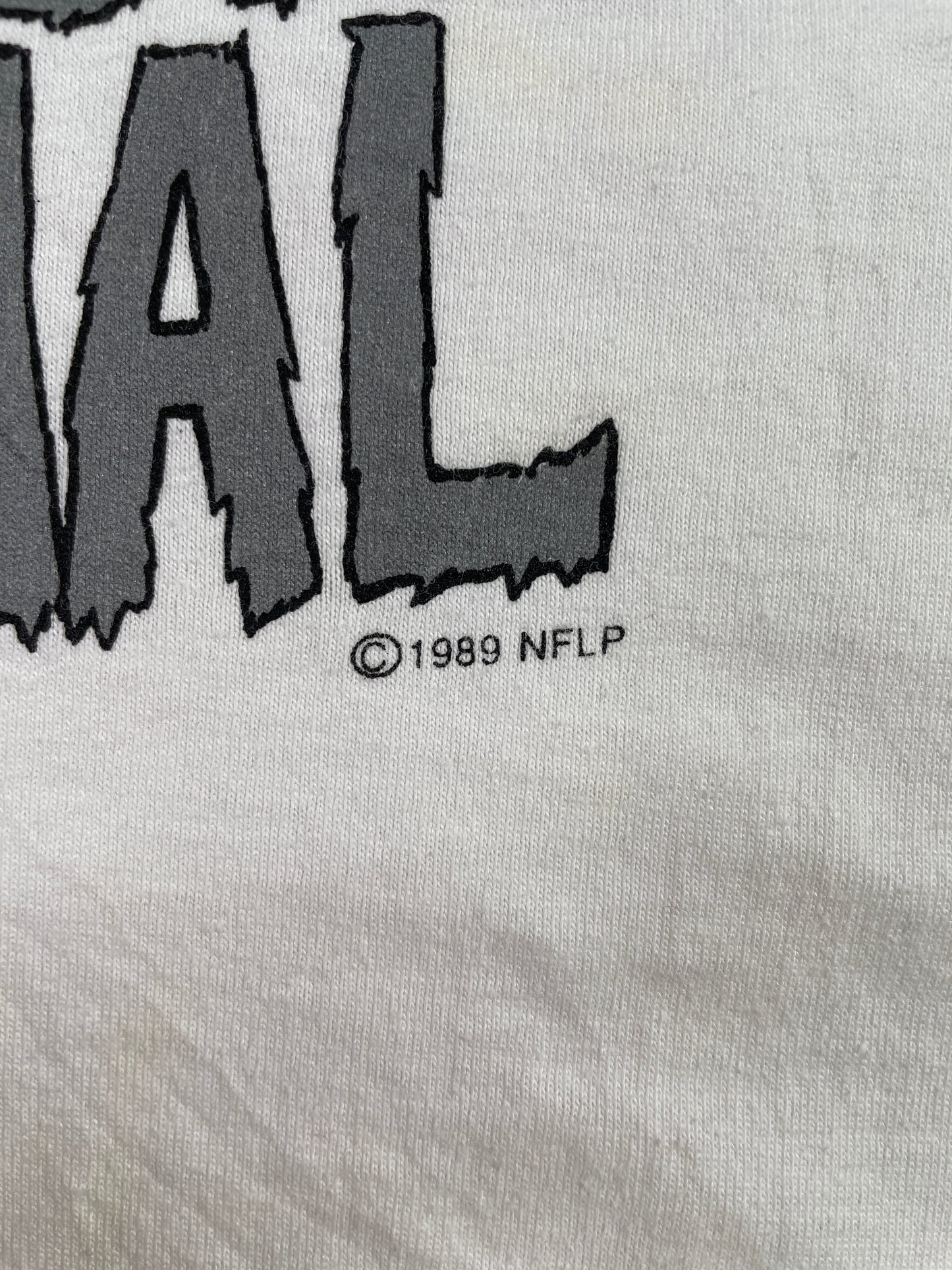 1989 LOS ANGELES RAIDERS Made in USA Size XL Vintage T-shirt / F553T