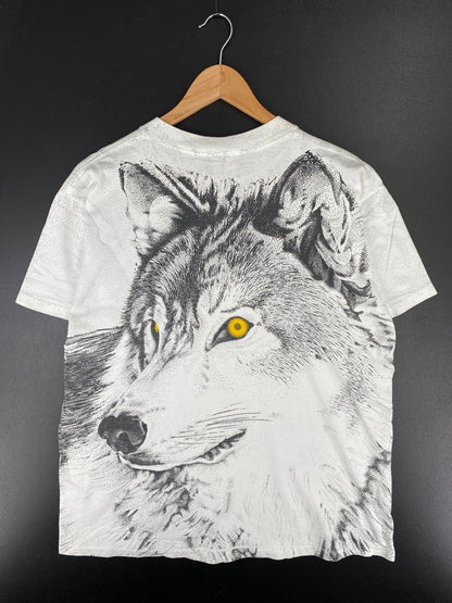 90’s WOLF Made in USA Size L Vintage Animal T-Shirt / F2833T