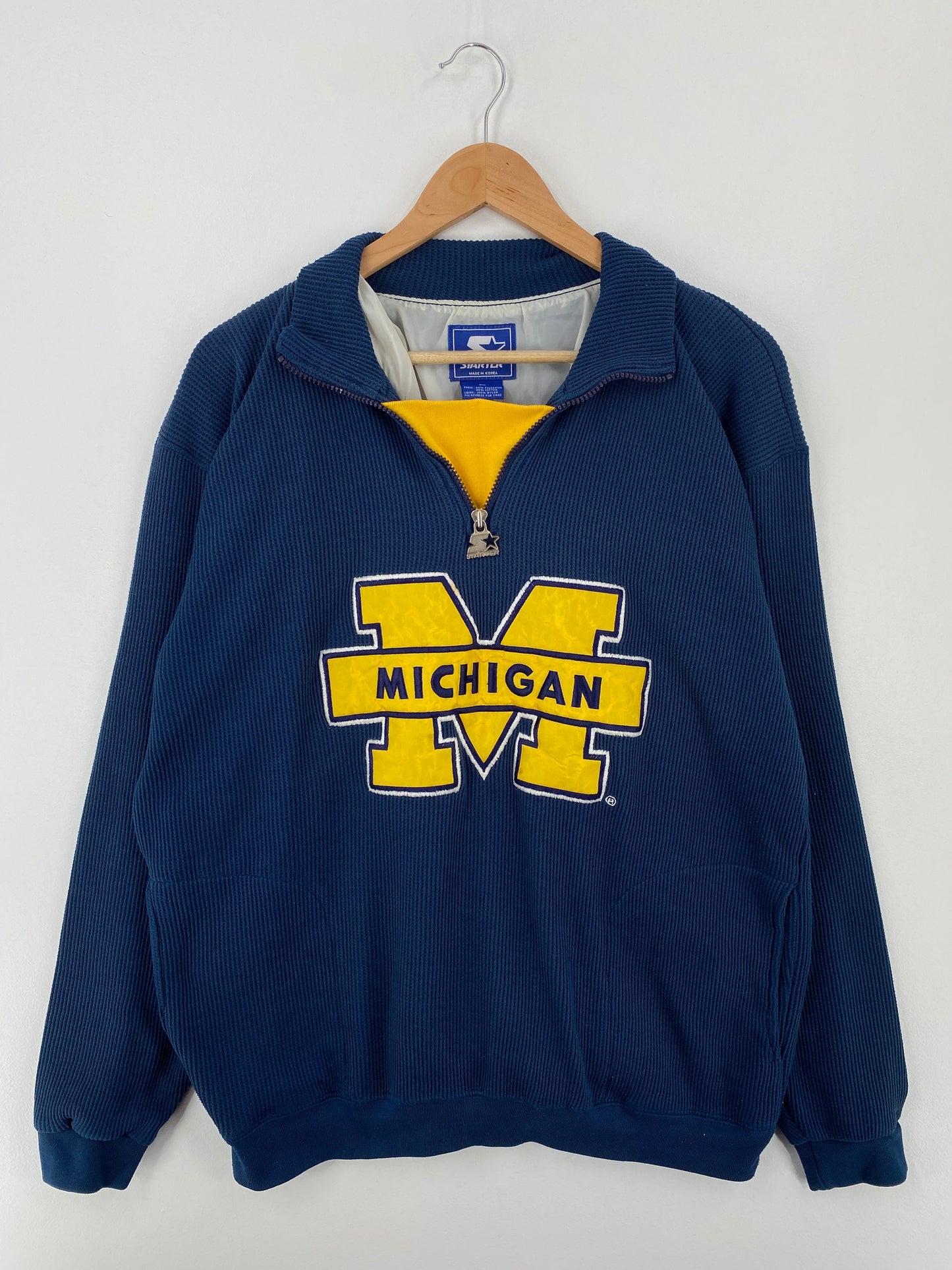 90's STARTER x MICHIGAN Size L Vintage Half Zip College Sweat-Shirt / F2279S