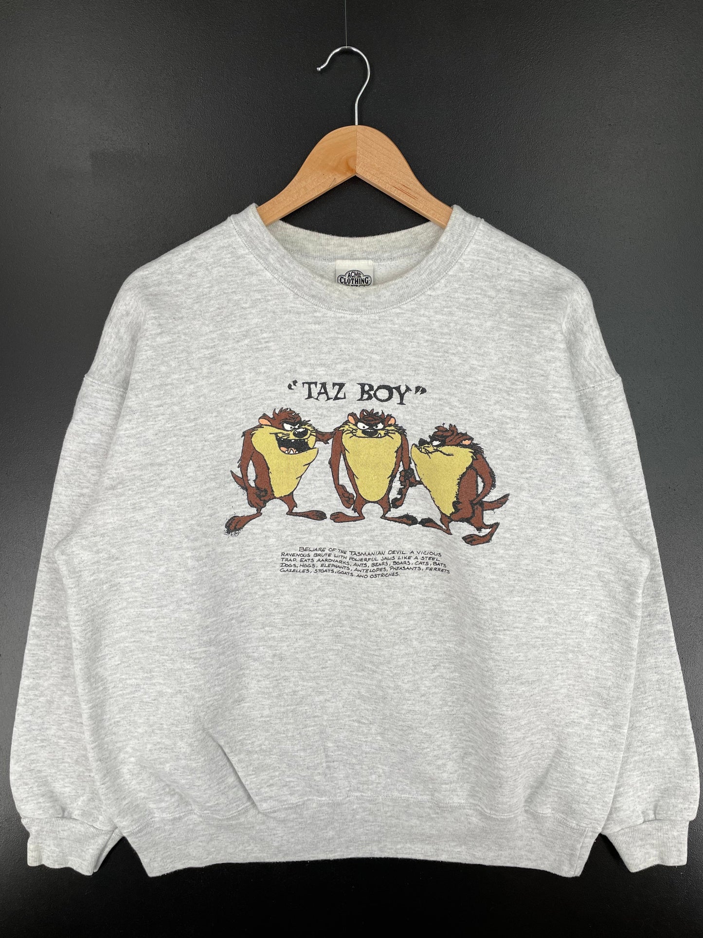1991 LOONEY TUNES TAZ Made in USA Size L Vintage Sweat-Shirt / G3815S