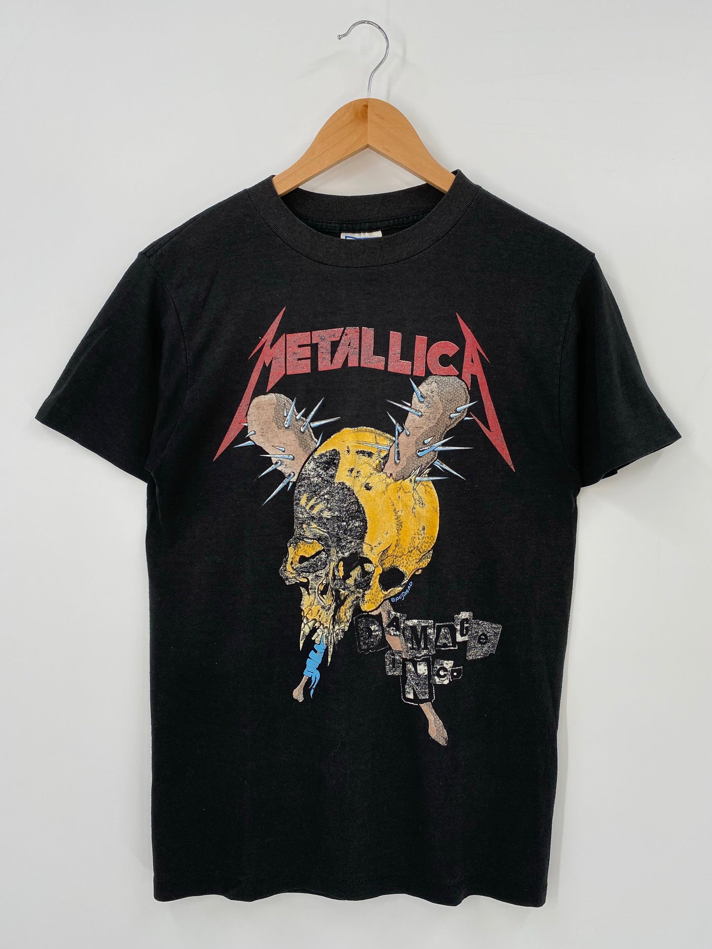 80’s METALLICA PUSHEAD Made in USA Size L Vintage Music T-shirt / F1676T