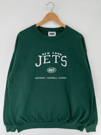 90's NEW YORK JETS Made in USA Size XL Vintage NFL Sweat-Shirt / F868S