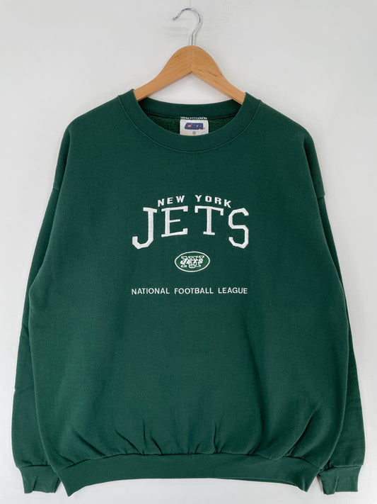 90's NEW YORK JETS Made in USA Size XL Vintage NFL Sweat-Shirt / F868S