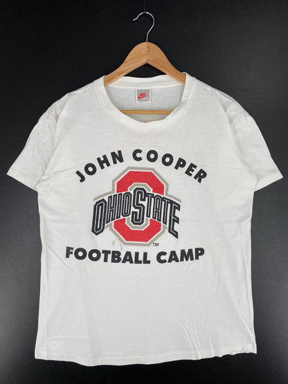 90’s NIKE SILVER TAG x OHIO STATE JOHN COOPER FOOTBALL CAMP Made in USA Size M Vintage T-shirt / G1071T
