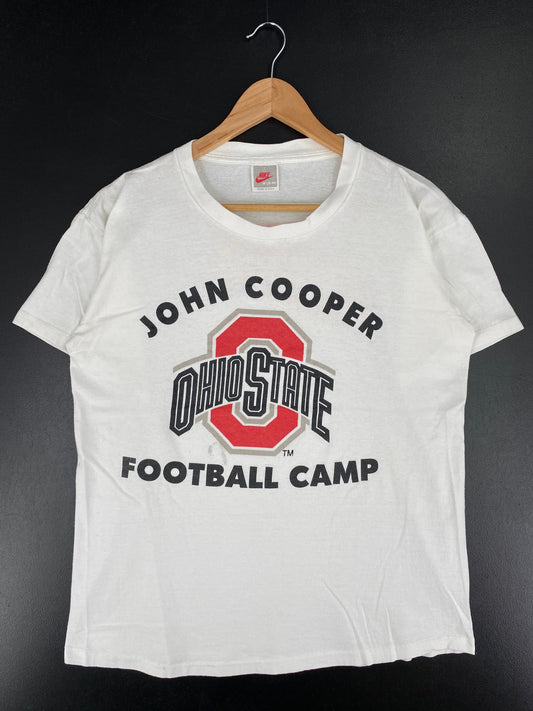 90’s NIKE SILVER TAG x OHIO STATE JOHN COOPER FOOTBALL CAMP Made in USA Size M Vintage T-shirt / G1071T