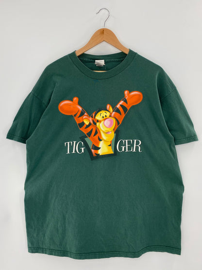 00' DISNEY TIGGER Made in USA Size XL Vintage T - Shirts / E8684T