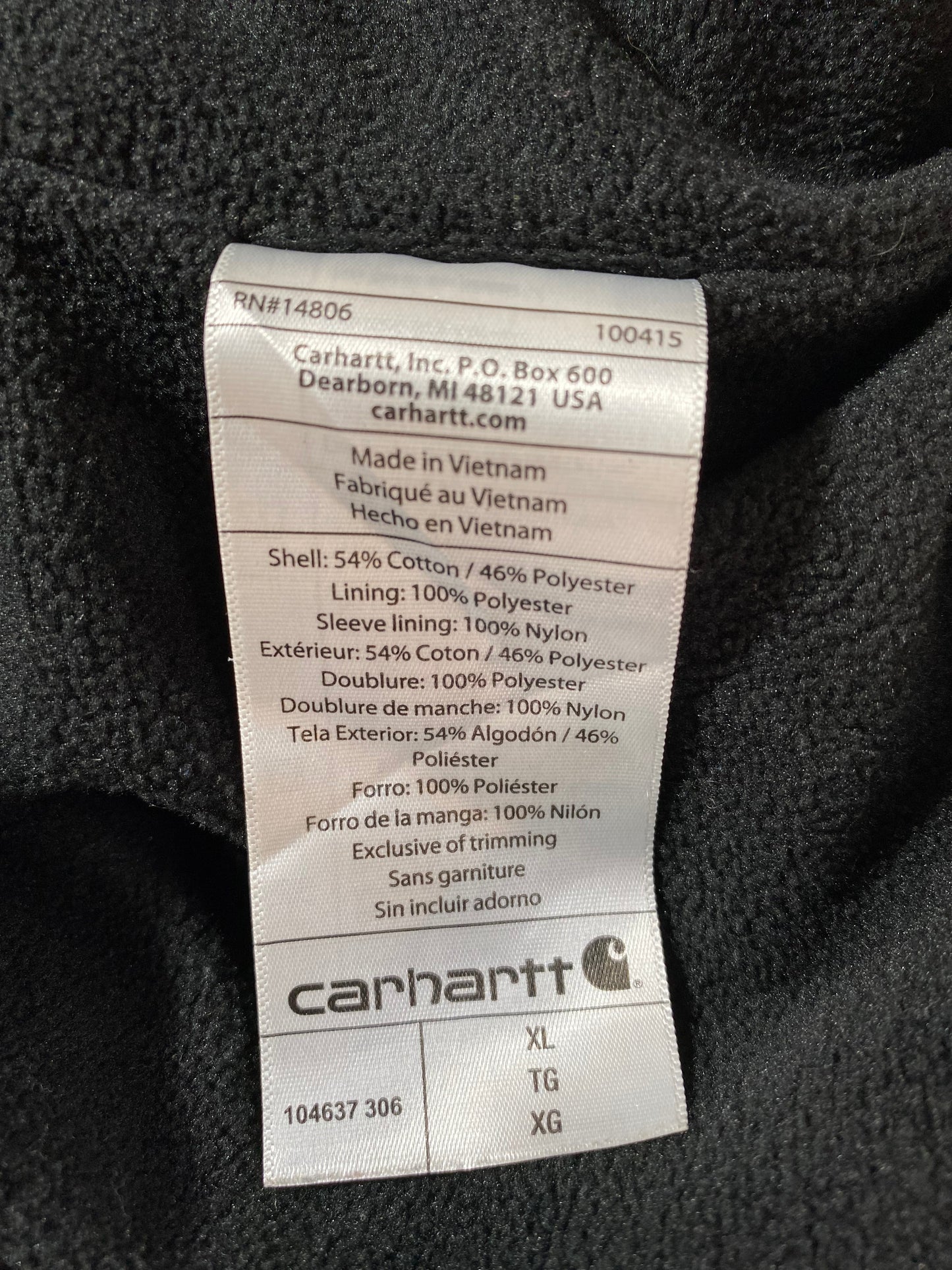 Vintage CARHARTT Size XL Zip-up Hoodie Sweat-Shirt / F2248S