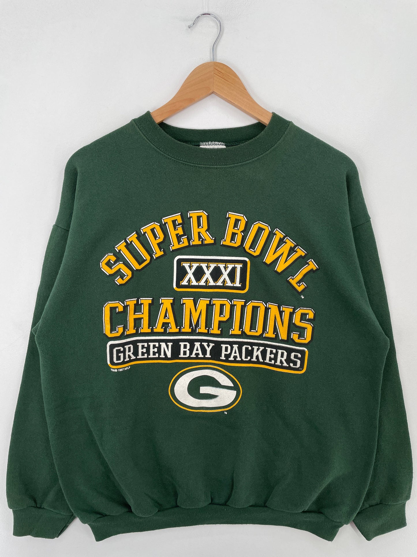 1997 GREEN BAY PACKERS Made in USA Size L Vintage NFL Sweat-Shirt / F4809S