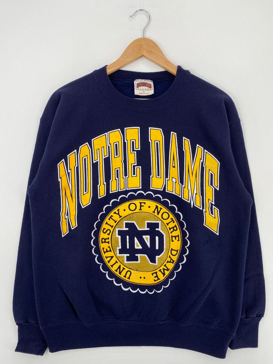 90's NOTRE DAME MAde in USA Size L Vintage College Sweat-shirt / F141S