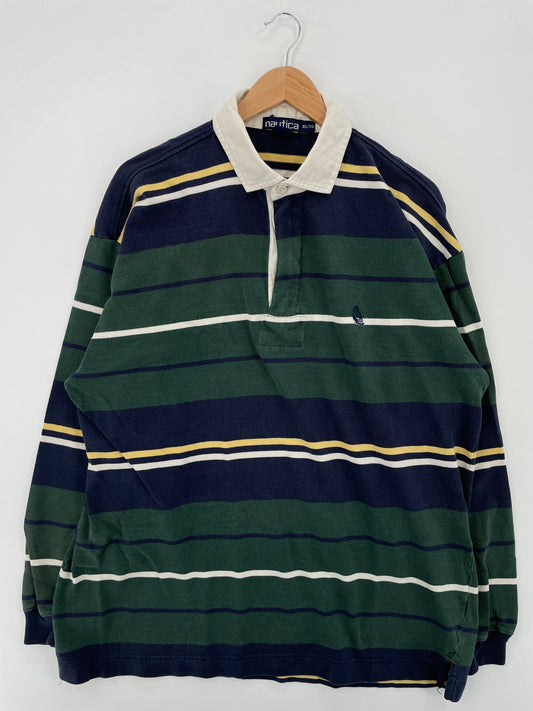 90's NAUTICA Size XL Vintage Rugby-Shirt / F634R