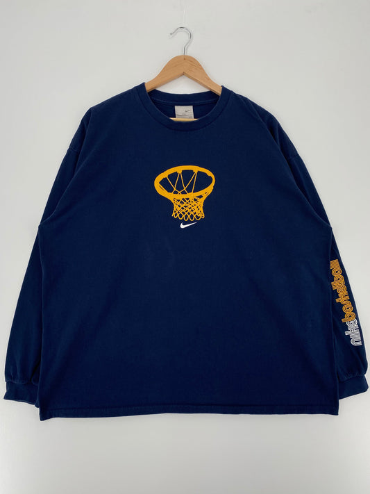 00' NIKE BASKETBALL Size XXL Vintage Long Sleeve T-Shirt / G37T