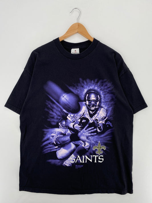 1996 NEW ORLEANS SAINTS Made in USA Size L Vintage NFL T-shirt / F798T