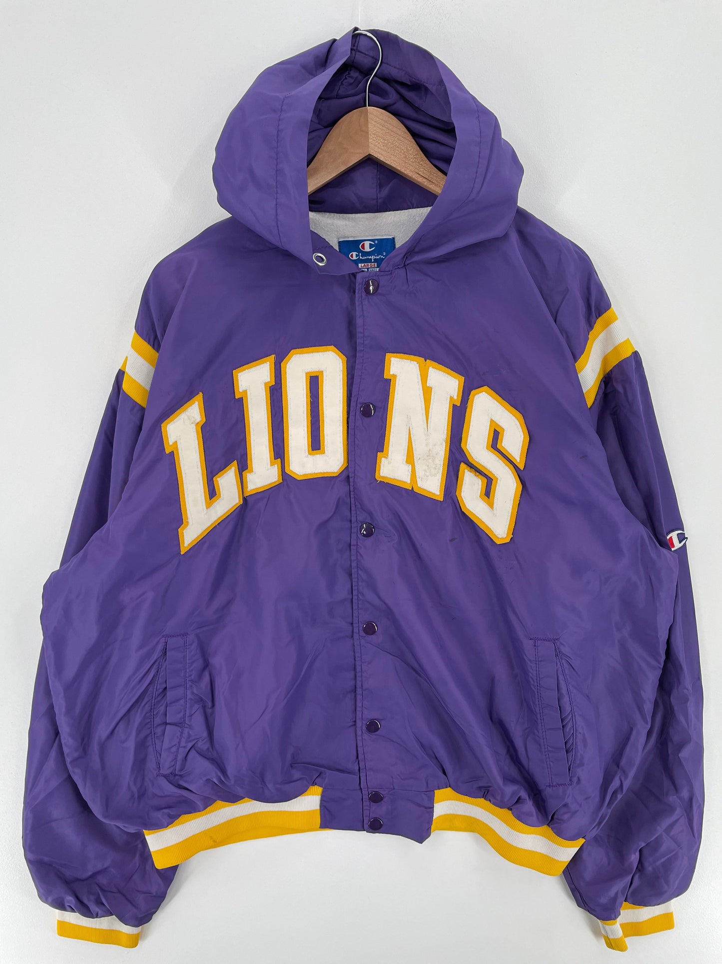 80’s CHAMPION x LIONS Made in USA Size L Vintage Nylon Jacket /  F283N