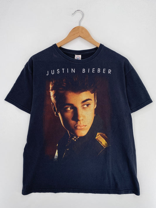 Vintage JUSTIN BIEBER BELIEVE TOUR Size L Vintage Music T-Shirt / F966T