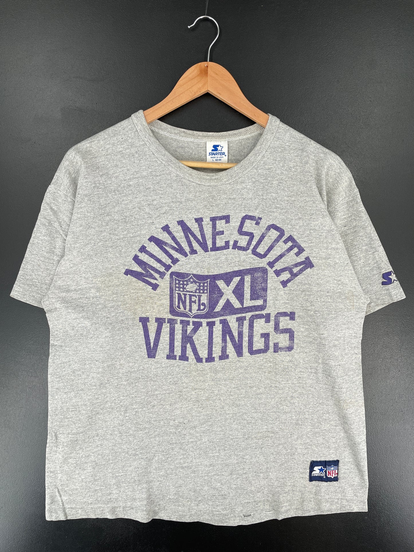 80’s STARTER x MINNESOTA VIKINGS Made in USA Size L Vintage NFL T-shirt / E8076T
