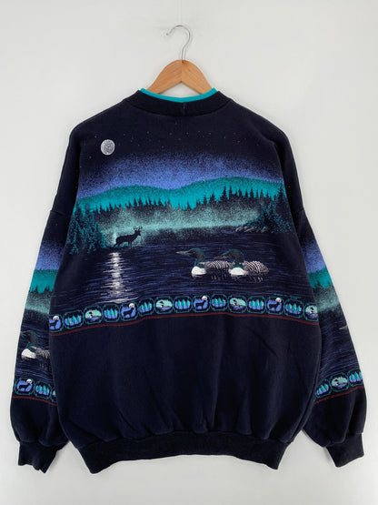 1995 DEER Made in USA Size XXL Animal Sweat-Shirt / E7225S