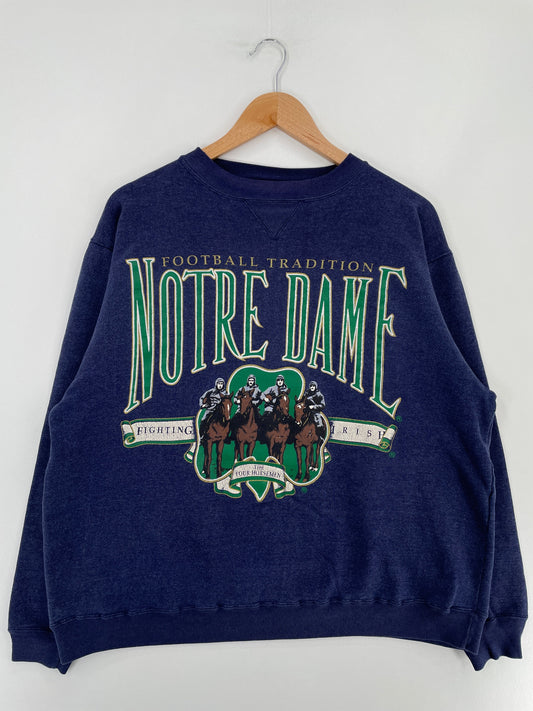 90’s NOTRE DAME Size L Vintage College Sweat-Shirt / F900S