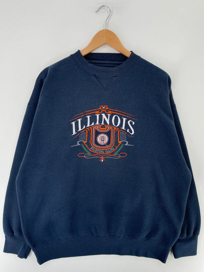 90’s ILLINOIS ILLINI Size XL Vintage NFL Sweat-Shirt / E7013S