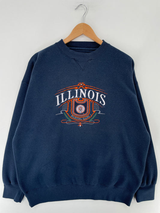 90’s ILLINOIS ILLINI Size XL Vintage NFL Sweat-Shirt / E7013S