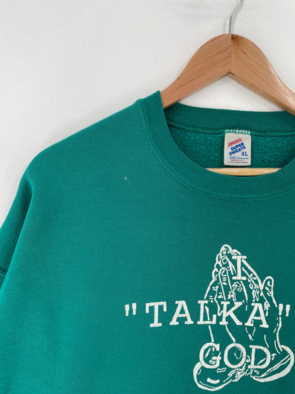 90's I TALKA TO GOD. Made in USA Size XL Vintage Sweat-shirt / F6288S