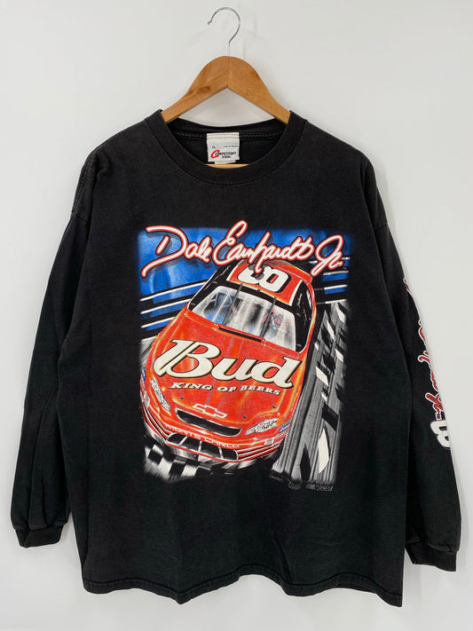 .00’ Budweiser x DALE EARNHARDT Size XL Vintage Racing Long Sleeve T-Shirt / E9136T
