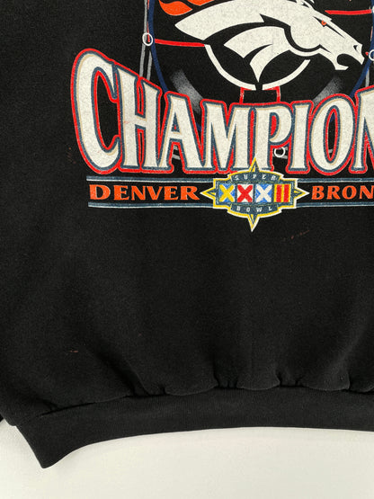 1998 DENVER BRONCOS SUPER BOWL Size L Vintage NFL Sweat-Shirt / F4450S
